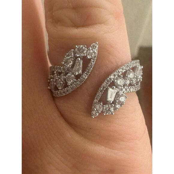 14K Jewelry - 14K Solid White Gold 1 Cttw Certified Diamond Ring